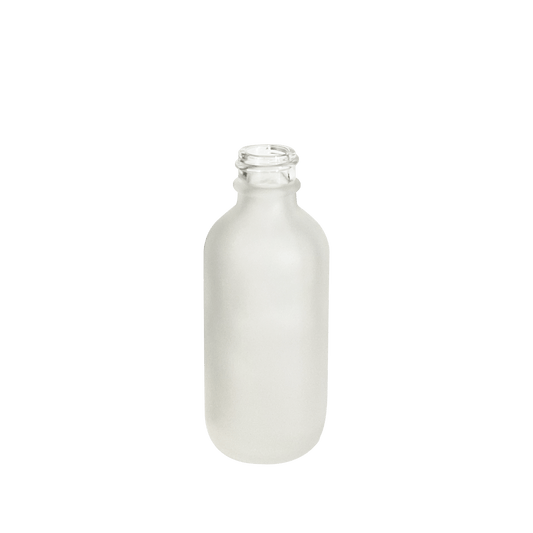 2 oz (60 ml) Frosted Clear Glass Boston Round 20-400 Bottle