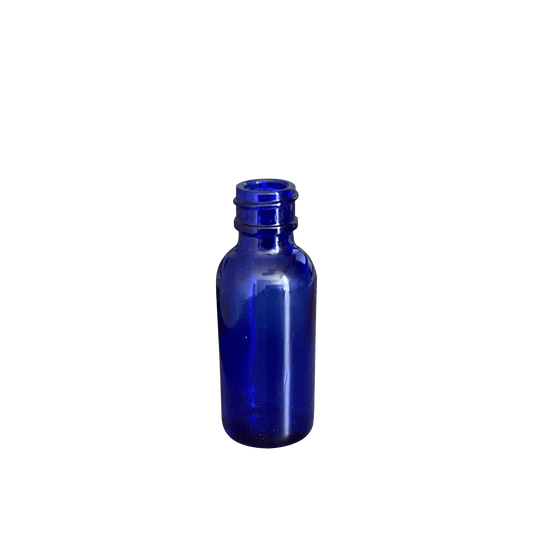 1 oz (30 ml) Cobalt Blue Glass Boston Round 20-400 Bottle