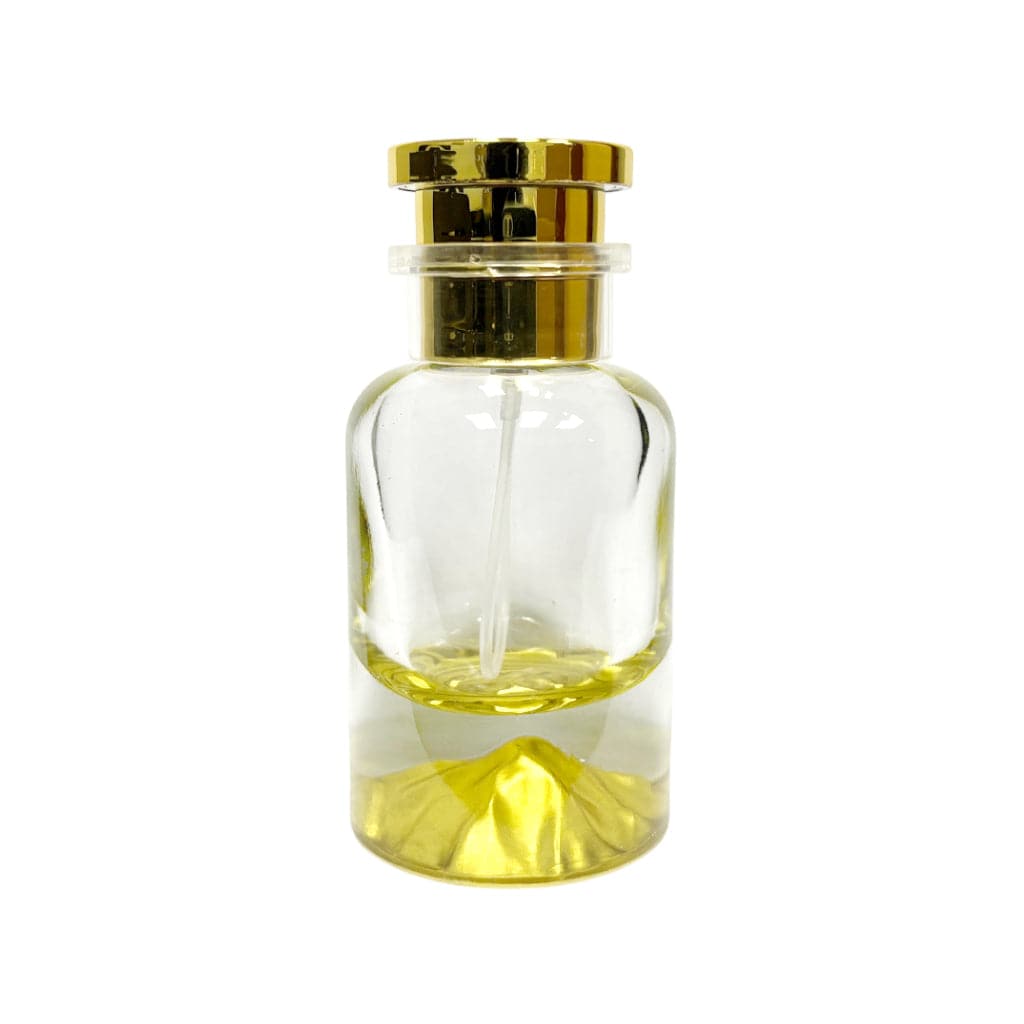 1.7 oz (50 ml) Gold Clear Glass Apothecary Perfume Bottle - World of Aromas