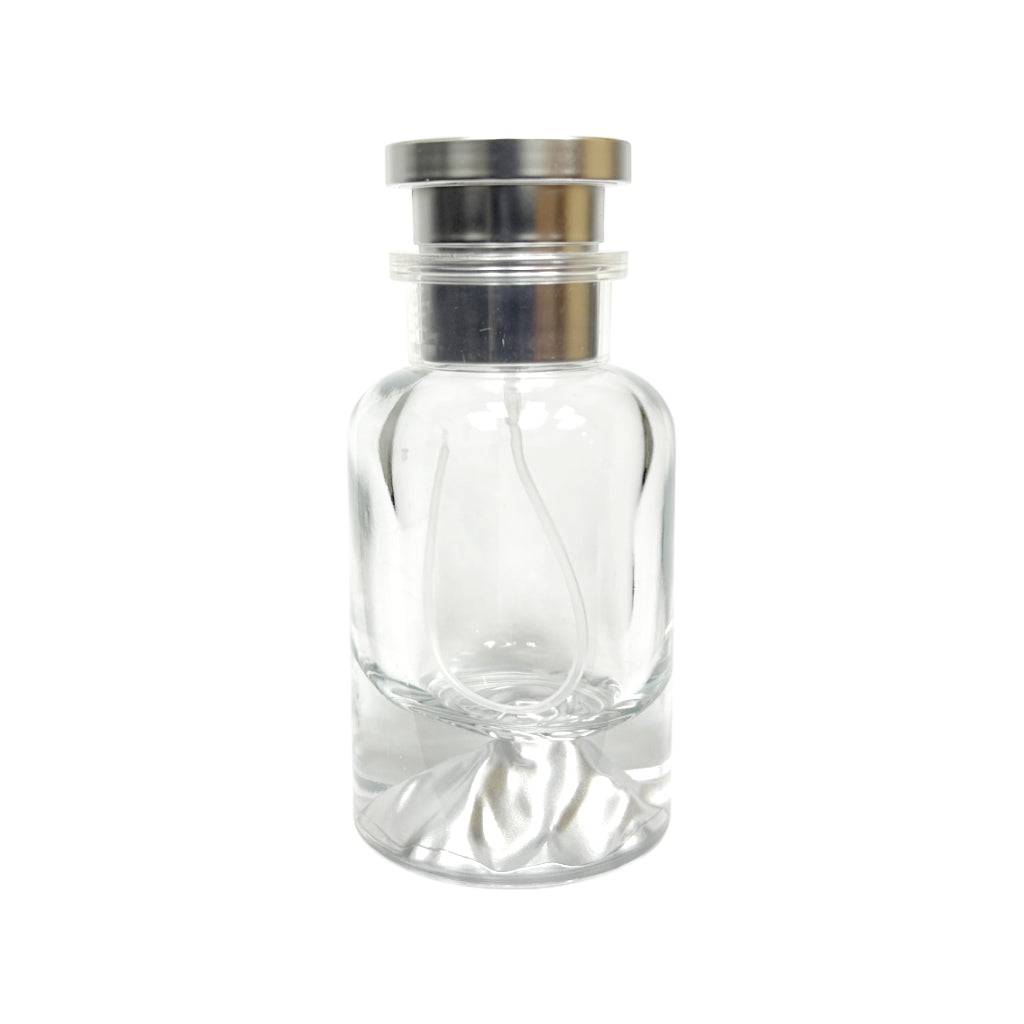 1.7 oz (50 ml) Silver Clear Glass Apothecary Perfume Bottle - World of Aromas