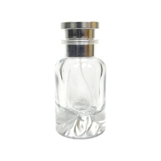 1.7 oz (50 ml) Silver Clear Glass Apothecary Perfume Bottle - World of Aromas
