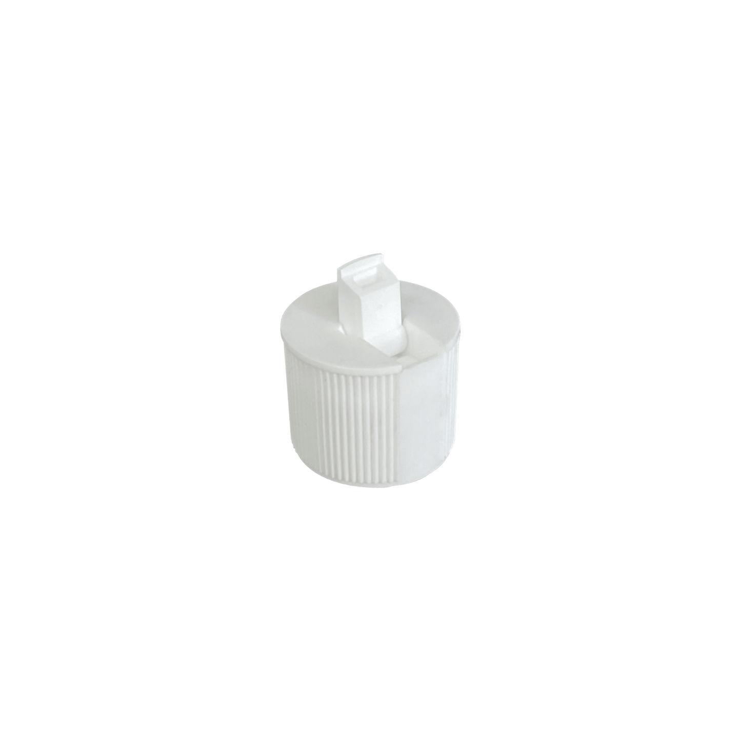 White PE 28-410 Ribbed Skirt Flip Top Dispensing Cap