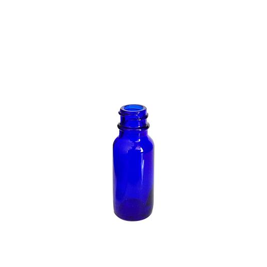 0.5 oz (15 ml) Cobalt Blue Glass Boston Round 18-400 Bottle