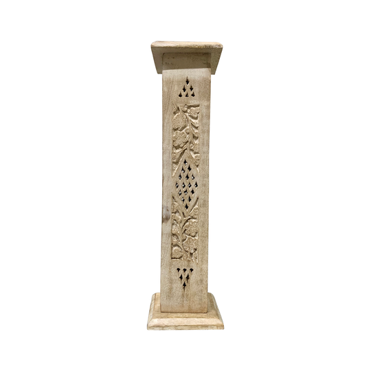 11" Incense Tower with Floral Pattern