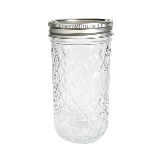 11 oz (330 ml) Clear Glass Mason Jar with Silver Lid