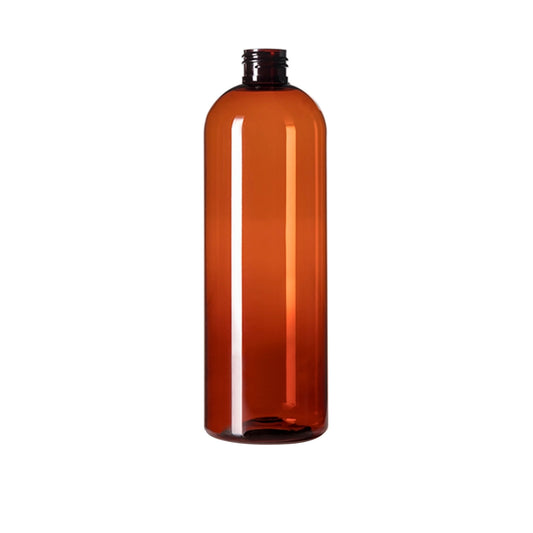 16 oz (480 ml) Amber PET Cosmo Round 24-410 Bottle