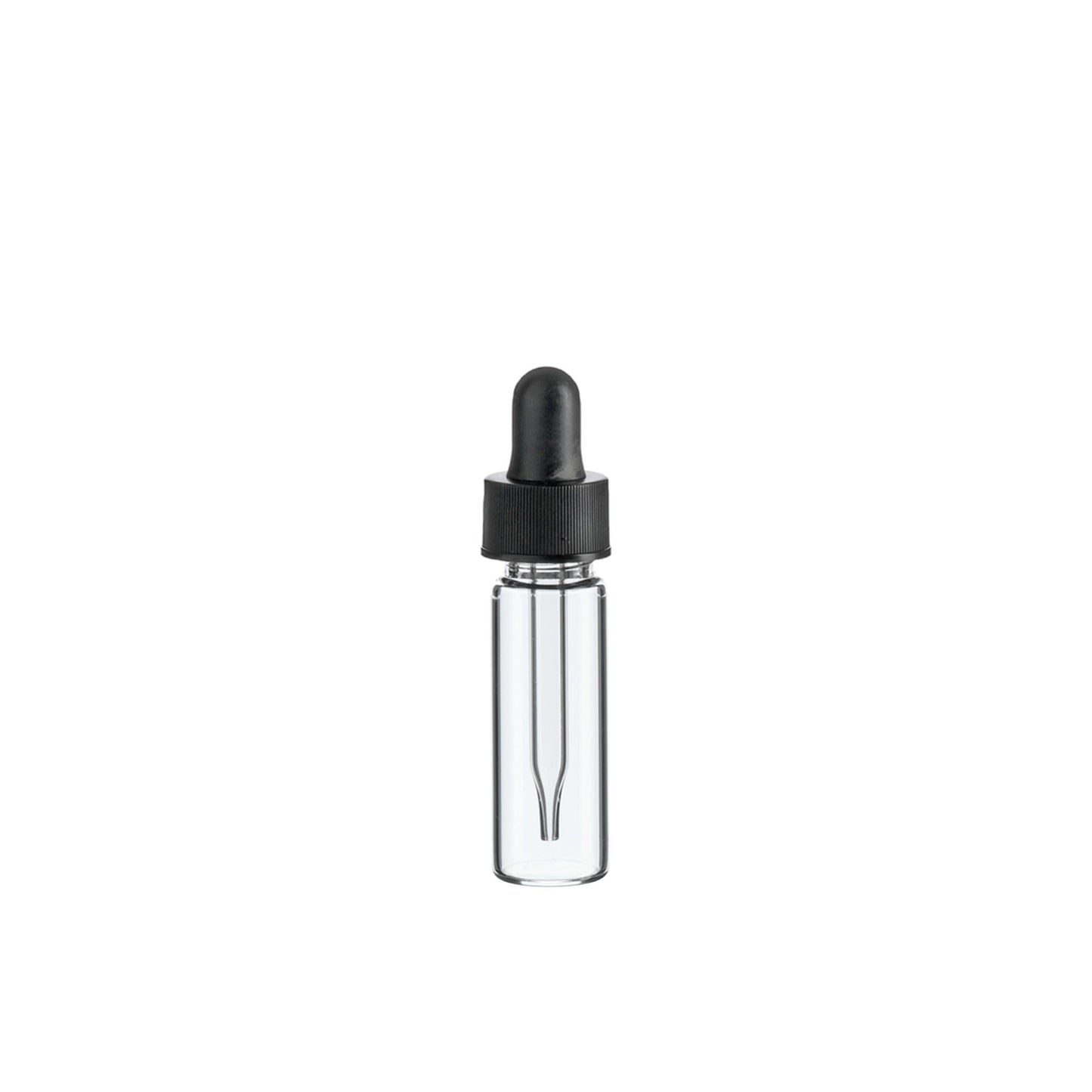 1 Dram (1/8 oz | 4 ml) Clear Glass Vial with Black Dropper