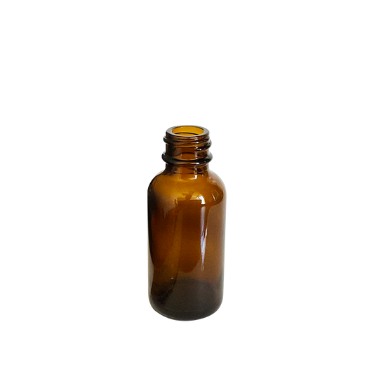1 oz (30 ml) Amber Glass Boston Round 20-400 Bottle