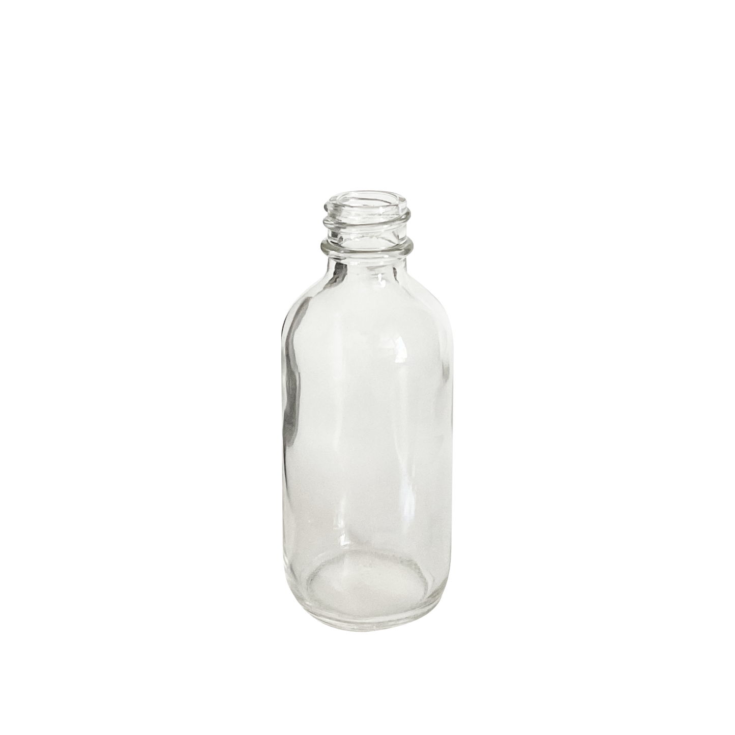 2 oz (60 ml) Clear Glass Boston Round 20-400 Bottle