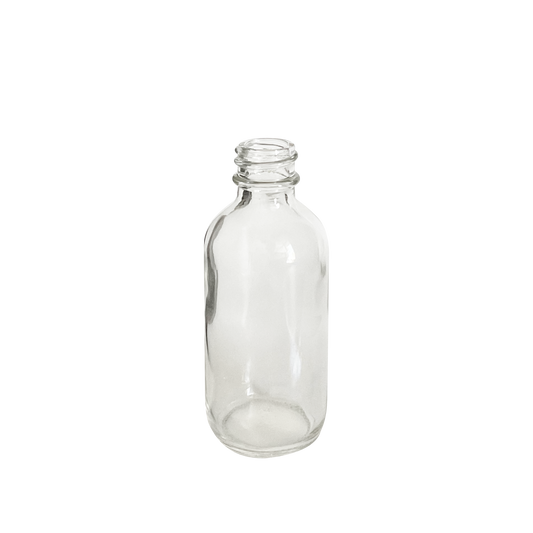 2 oz (60 ml) Clear Glass Boston Round 20-400 Bottle