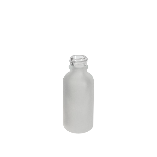 1 oz (30 ml) Frosted Clear Glass Boston Round 20-400 Bottle
