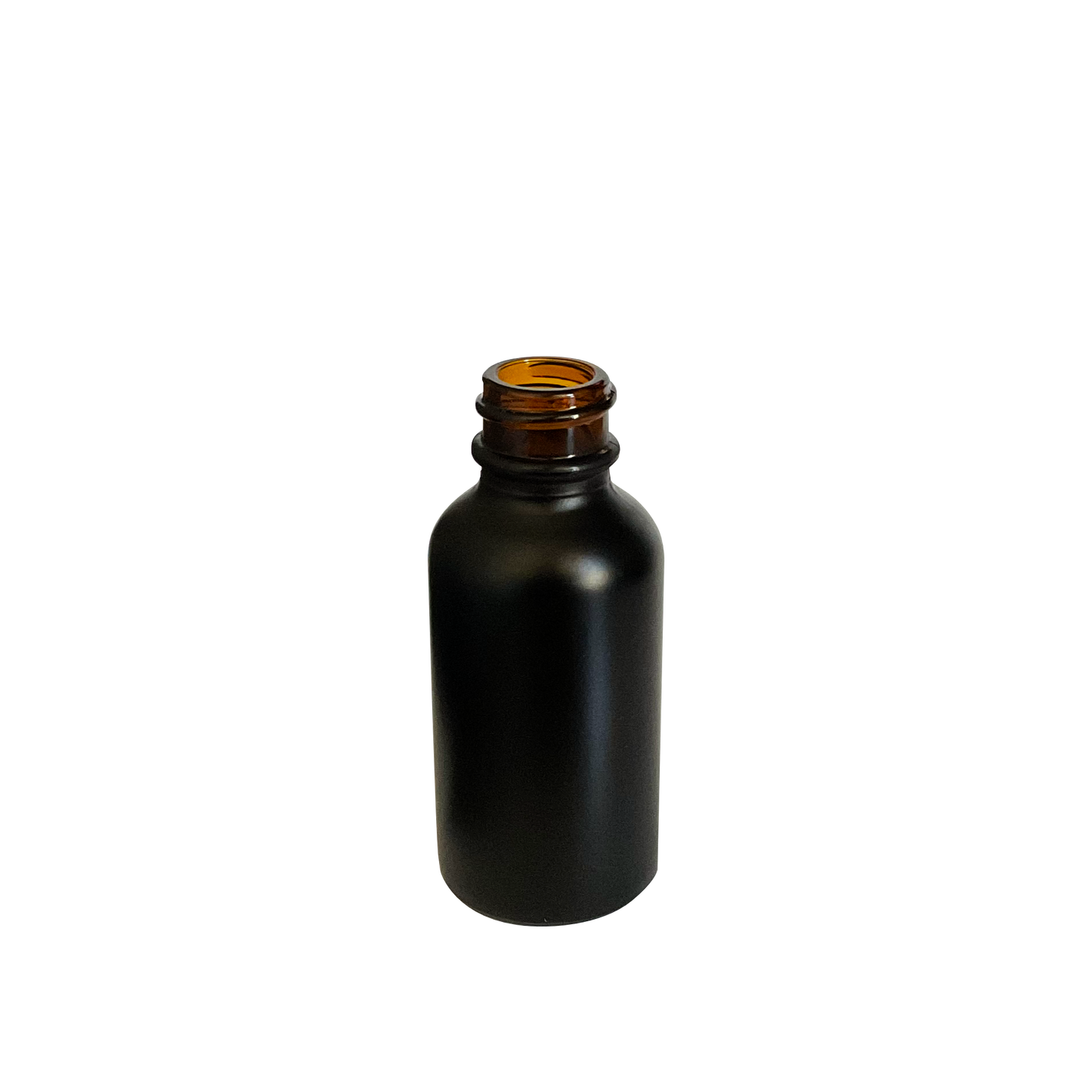 1 oz (30 ml) Matte Black Glass Boston Round 20-400 Bottle