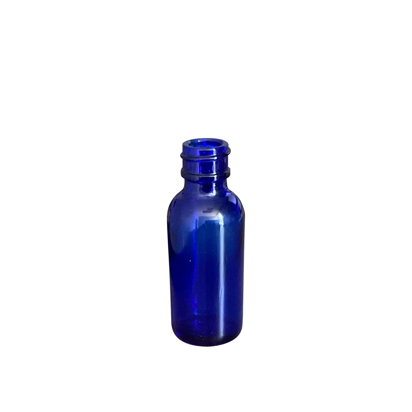 1 oz (30 ml) Cobalt Blue Glass Boston Round 20-400 Bottle