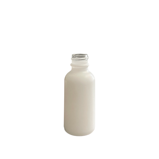1 oz (30 ml) White Glass Boston Round 20-400 Bottle