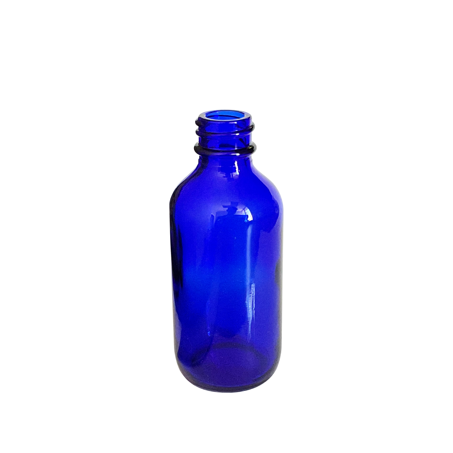 2 oz (60 ml) Cobalt Blue Glass Boston Round 20-400 Bottle