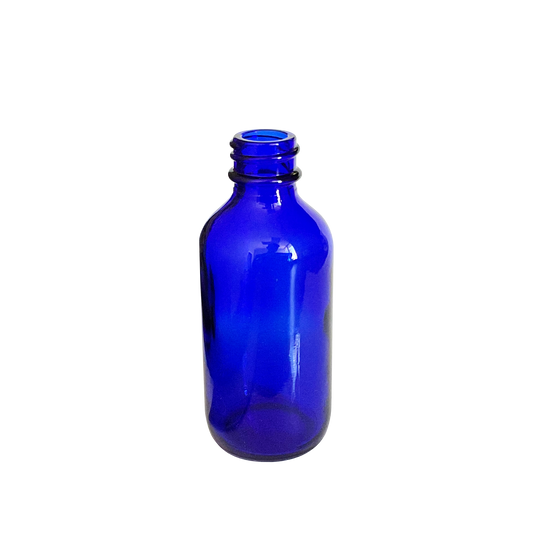 2 oz (60 ml) Cobalt Blue Glass Boston Round 20-400 Bottle