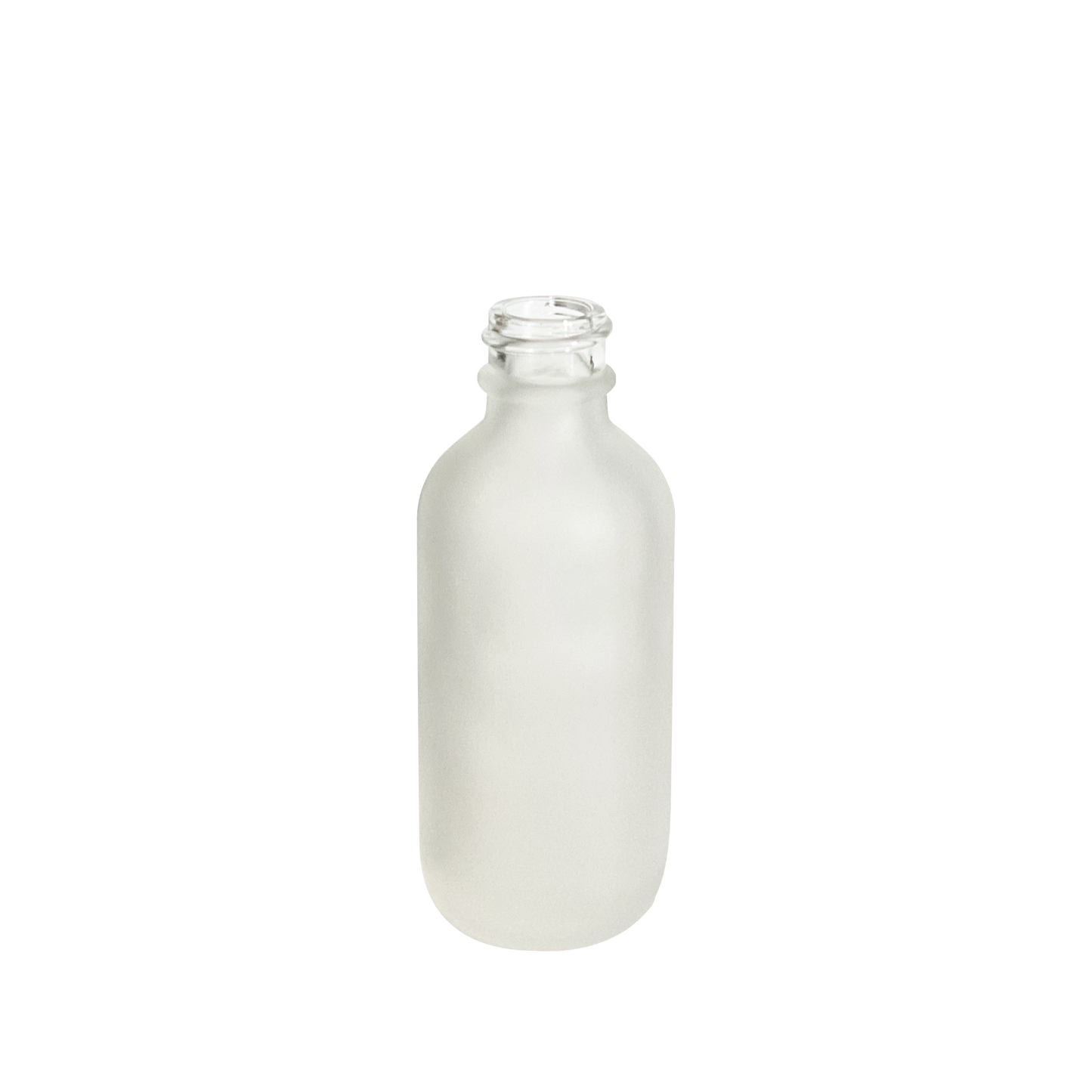 2 oz (60 ml) Frosted Clear Glass Boston Round 20-400 Bottle