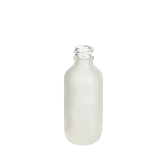 2 oz (60 ml) Frosted Clear Glass Boston Round 20-400 Bottle