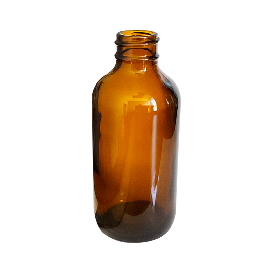 4 oz (120 ml) Amber Glass Boston Round 24-400 Bottle