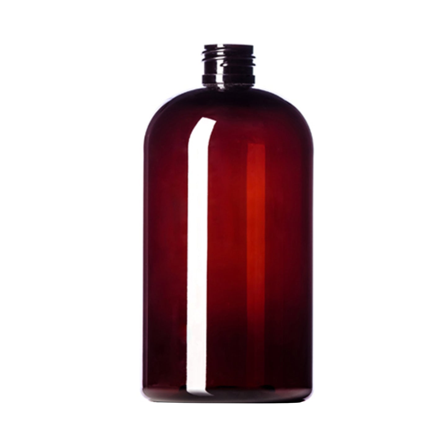 8 oz (240 ml) Amber PET Squat Boston Round 24-400 Bottle
