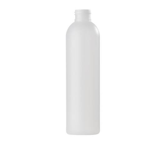 8 oz (240ml) Natural HDPE Cosmo Round 24-410 Bottle
