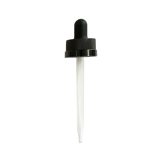 (2 oz) Black CRC 20-400 Dropper with 89mm Glass Pipette