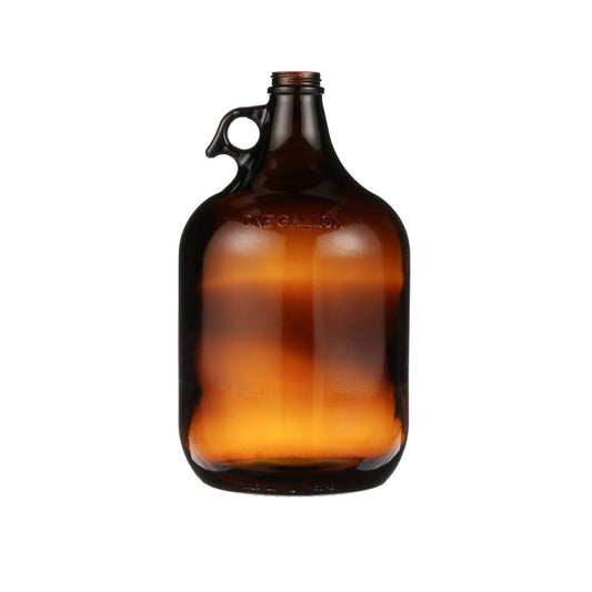 1 gal (128 oz | 3785 ml) Amber Glass Jug with Black Phenolic Cap