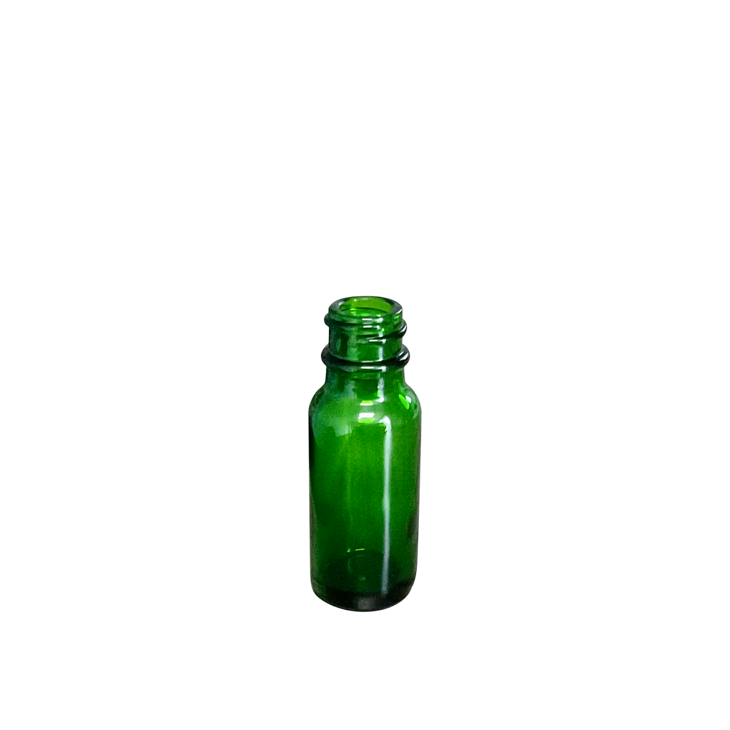 1/2 oz (15 ml) Green Glass Boston Round 18-400 Bottle