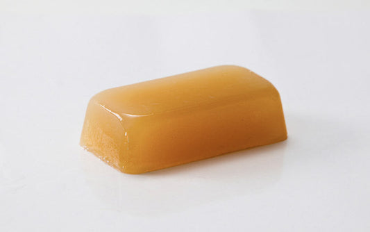 A photo of a soap bar made from Stephenson's Honey Melt & Pour Soap